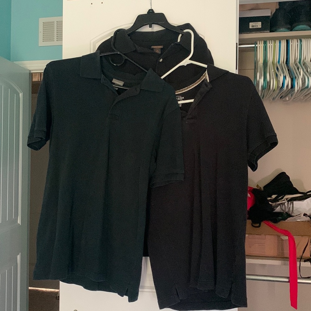 Set of 3 mens polos black M medium S small Cherokee Arizona Merona